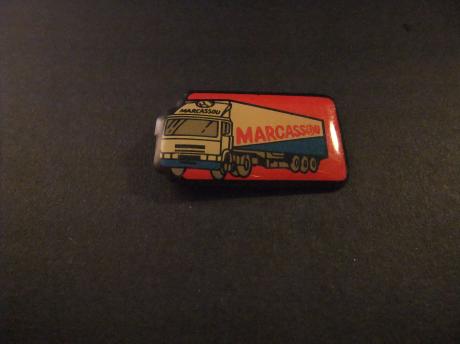 Scania p360 vrachtwagen ( Marcassou , authentieke Ardense worstenmakers.  )